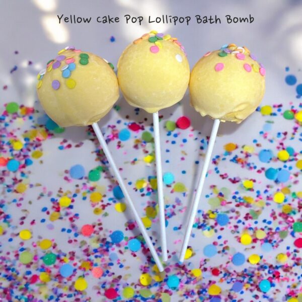 Yellow Cake Pop Bath Bomb.