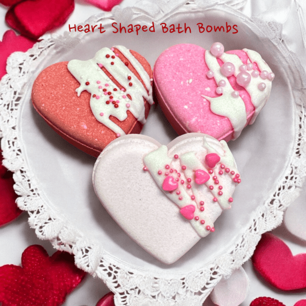 Red Heart Shaped Bath Bomb