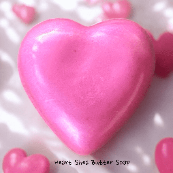 Dark Pink Heart Shea Butter Soap.