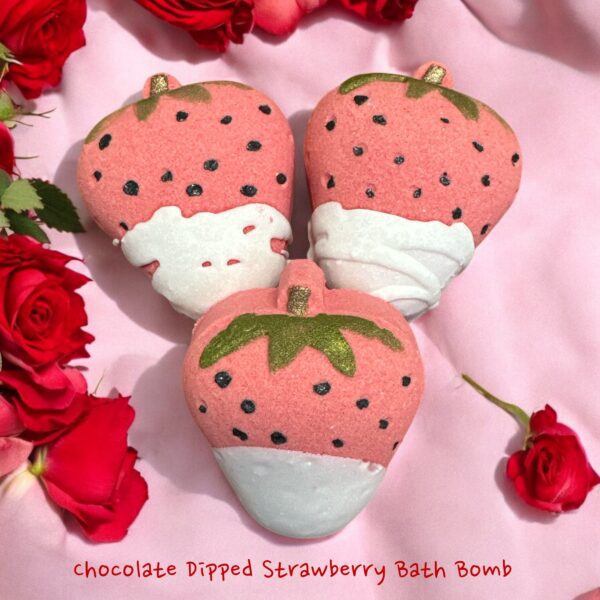 Chocolate Dipped Strawberry Bath Bomb.