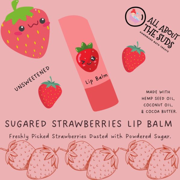 Sugared Strawberry Lip Balm - Image 3