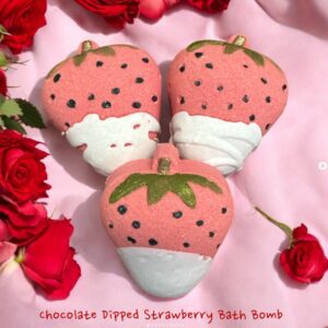 Chocolate Dipped Strawberry Bath Bomb.