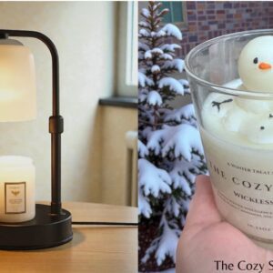 __Cozy Snowman Wickless Candle + Warmer Bundle